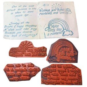 Make Every Day A Rainbow Rubber Stamp Set Unmounted Inspirational Stamps Lindys